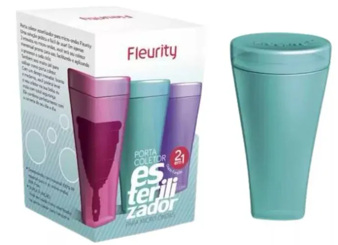  Porta Coletor Menstrual Esterilizador Fleurity 2 em 1 para Microondas 
