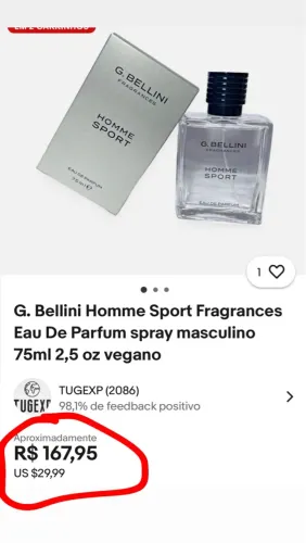 G. Bellini Homme Sport Eau De Parfum 75ml