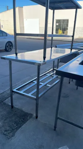 Mesa total inox 1,90x0,70 desmontável (Ester)