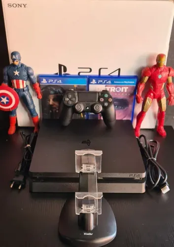 PS4 SLIM 500GB+BASE P/ CARREGAR (SEMI-NOVO) C/ GARANTIA_SOMOS LOJA NO CENTRO DE CAXIAS
