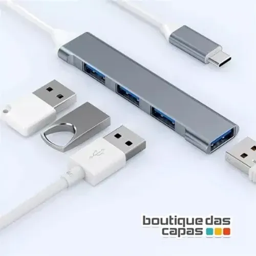 HUB USB TIPO C 4 PORTAS 1 porta 3.0 + 3 portas 2.0 TPC104 MacBook notebook celular