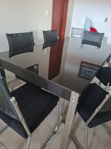 Mesa de jantar alumínio 6 cadeiras