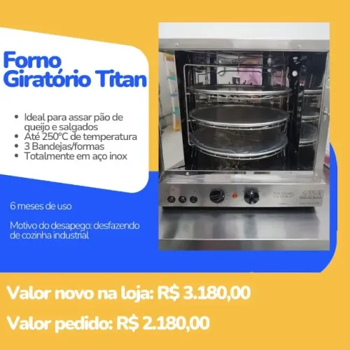 Forno Giratório para Salgados 