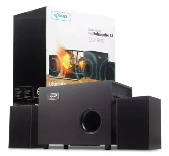 Caixa De Som Subwoofer Surround 2.1 Pc Gamer Usb P2 Kp-ro809