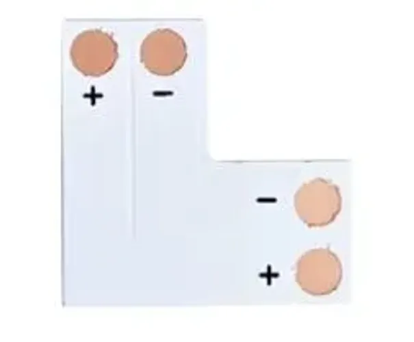 Emenda  Conector L 2PIN Fita Led 2 Unid. 2 Vias   Arduino Automação COD-CP803 