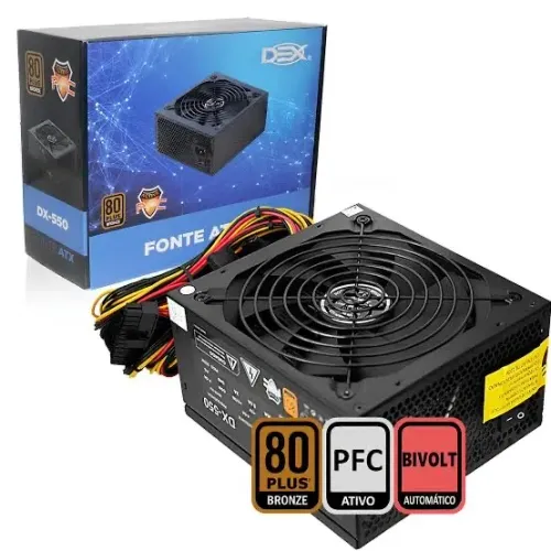 Fonte de Alimentação DX-550W REAL ATX 80 Plus Bronze