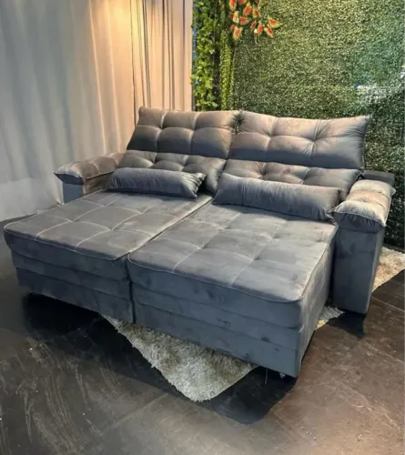 Sofá Retrátil E Reclinável Modular com Design Moderno Confortável e Elegante 2,50 Mts
