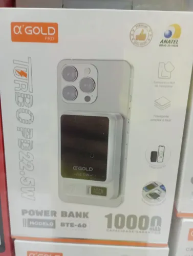 Power Bank A'Gold Turbo Indução 10000 mAh 22.5 carregador portátilW