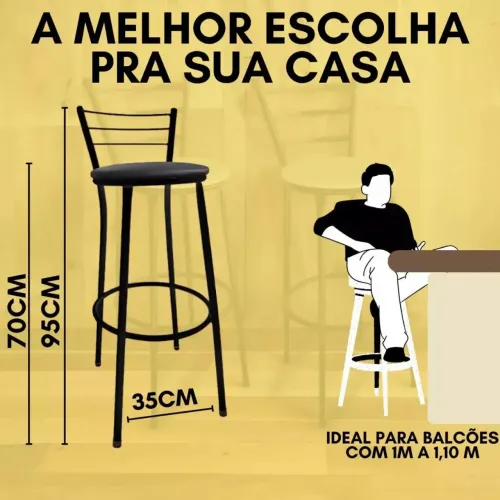 Banqueta alta preta