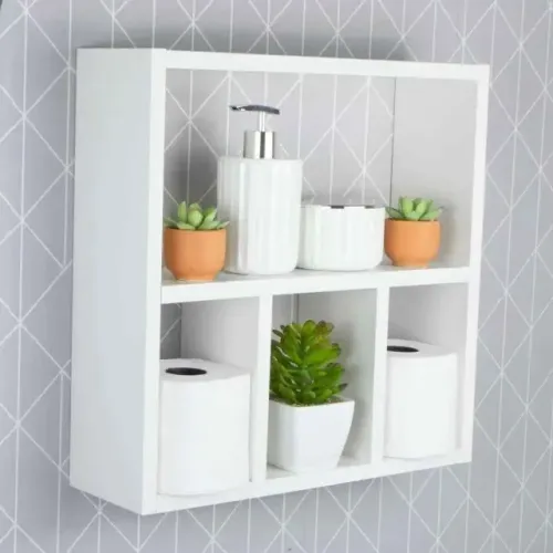 Nicho Decorativo Organizador para Banheiro Branco 40cm
