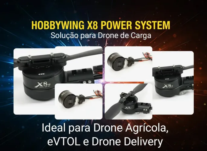 XRotor X8 Hobbywing com ESC integrado de 80A e Led