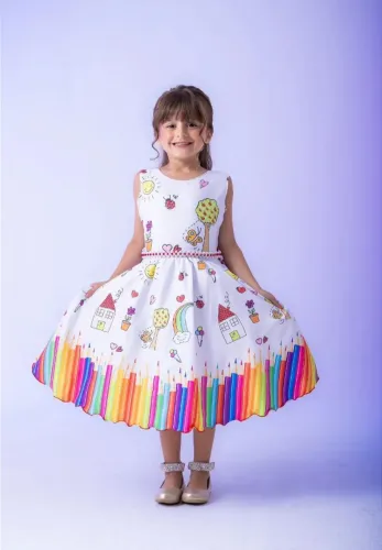 Vestido Feminino infantil ABC