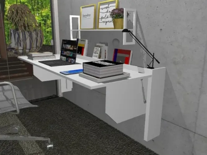 Mesa Dobrável Delluxe. Home Office Multifuncional Super Chique. L100cm x P60cm