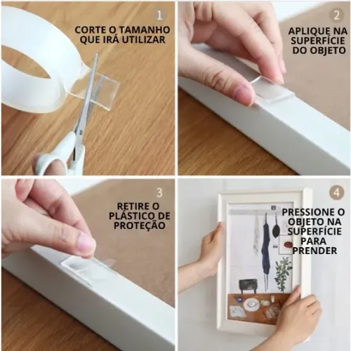 Fita dupla face transparente extra forte - 3 Metros ( ZAP * OU *)