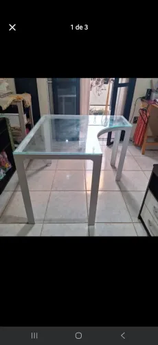 Mesa escrivaninha Tok&stok de vidro