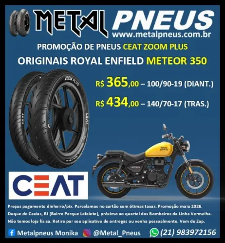 Pneu Moto Ceat Originais Royal Enfield Meteor 350 - Novos Com garantia