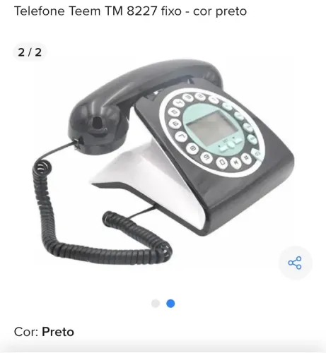 Telefone estilo retrô com identificador de chamadas novo na caixa