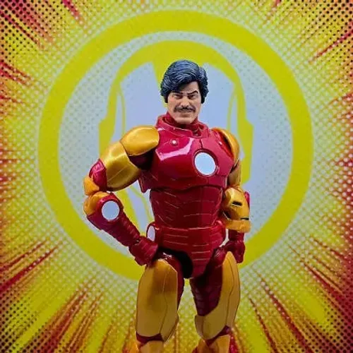 Marvel Legends Tony Stark Cabeça Ideal P/ Custom Boneco Charles Bronson