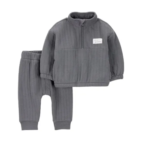 conjunto carters moletom inverno bebe menino cinza