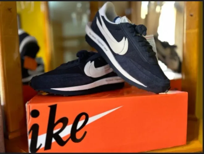 Fragment Design x sacai x Nike LDV Waffle Blackened Blue