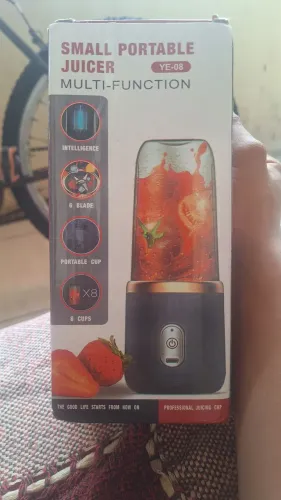 Mini Liquidificador Portátil Recarregável USB - 6 Lâminas (Novo)