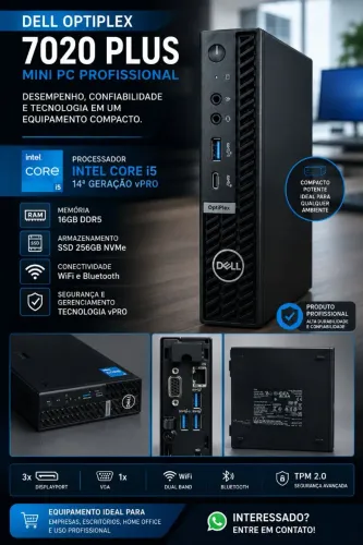 Mini PC Dell Optiplex versão plus i5 Vpro 14th 16gbDdr5