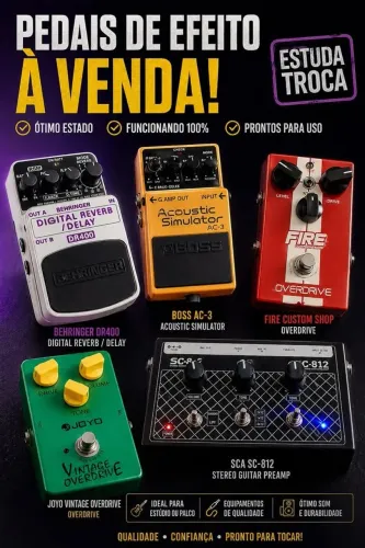 Pedais de Guitarra Behringer Boss Fire Joyo Santo Angelo A partir de 250,00 - Estuda Troca