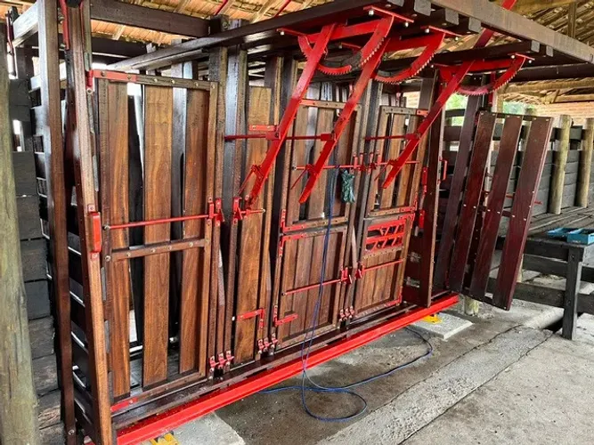 Brete Seminovo com Balança Digital em Madeira Roxinho