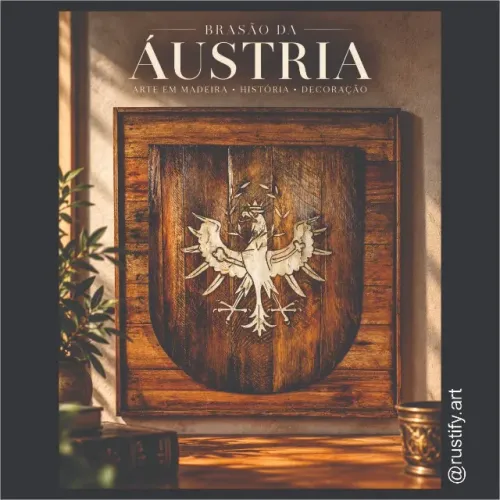 BRASÃO DA ÁUSTRIA EM MADEIRA - PEÇA EXCLUSIVA E ÚNICA | DECORAÇÃO EUROPEIA