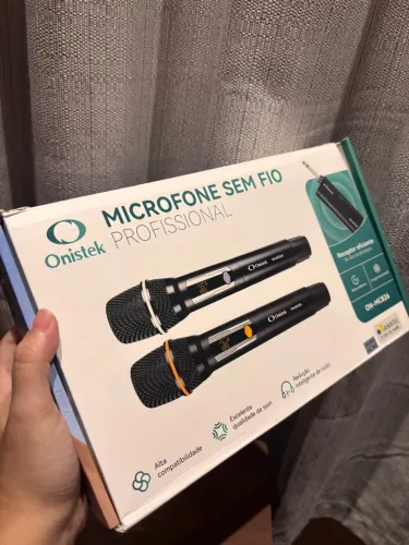 Microfone duplo sem fio profissional