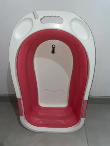 Banheira rosa shine portátil e dobrável