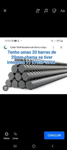 Barra de ferro de 20mm