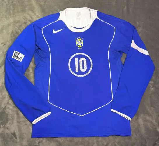Camisa Brasil 2004 - De jogo manga longa - Ronaldinho