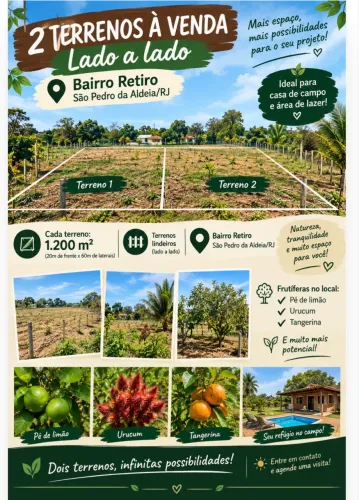 Terreno à venda no bairro Retiro - São Pedro da Aldeia 