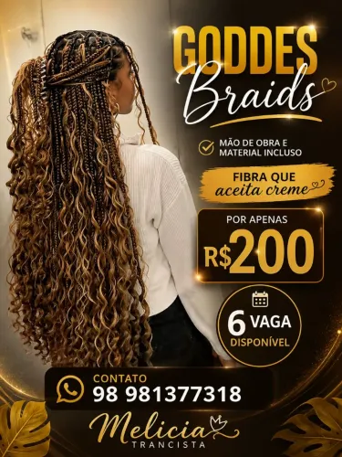 Trança com cachos