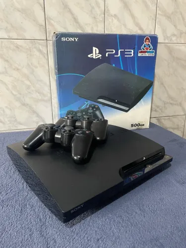 Ps3 Slim Desbloqueado Impecável com 2 Controles e 14 Mil Jogos