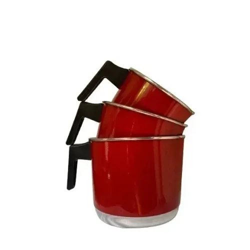 KIT CANECAO COLORIDO VERMELHO CRAQUEADO NOVO NA OFERTA