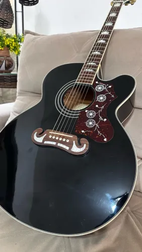 Epiphone EJ-200 Preto Eletroacústico Seminovo