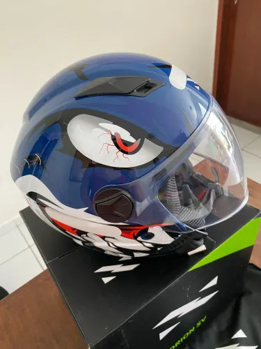 Capacete Norisk Orion SV Navy Blue aberto - Tam 58