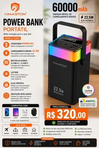 Power bank 60.000 mAh