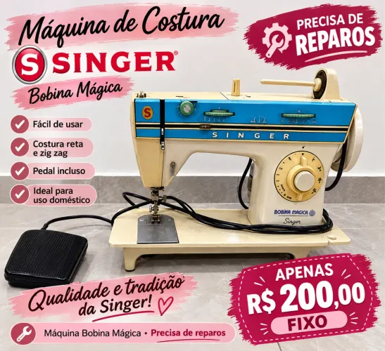 Máquina de costura bobina mágica