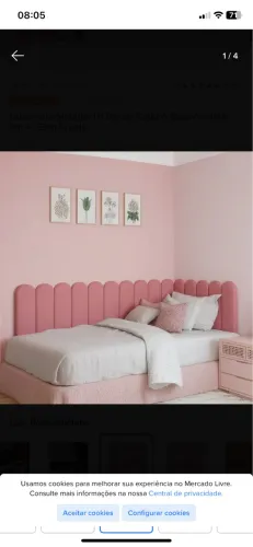 Cabiceira de cama solteiro rosa- tenho 2 unidades
