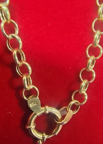 Pulseira Português Elos Oco Ouro 18 Kilates Peso 6.00 Gramas 5 mm 20 Cm Fecho Boia 12 mm
