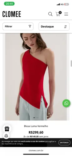 Blusa ombro só clomee vermelha M
