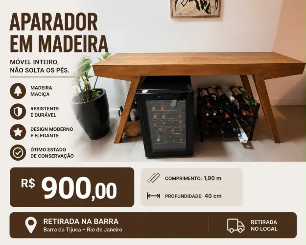 Aparador em madeira maciça