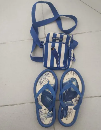 Vendo chinelo e bolsa Farm