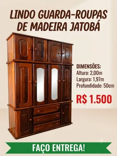 Guarda roupas de madeira jatobá