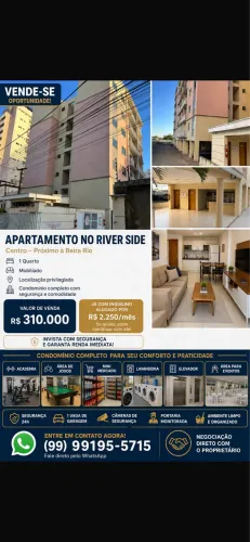 OPORTUNIDADE APARTAMENTO NO RIVER SIDE 310 mil