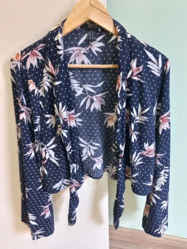 Blusa feminina azul florida aberta - Forever 21 - Tam. GG - Em excelente estado