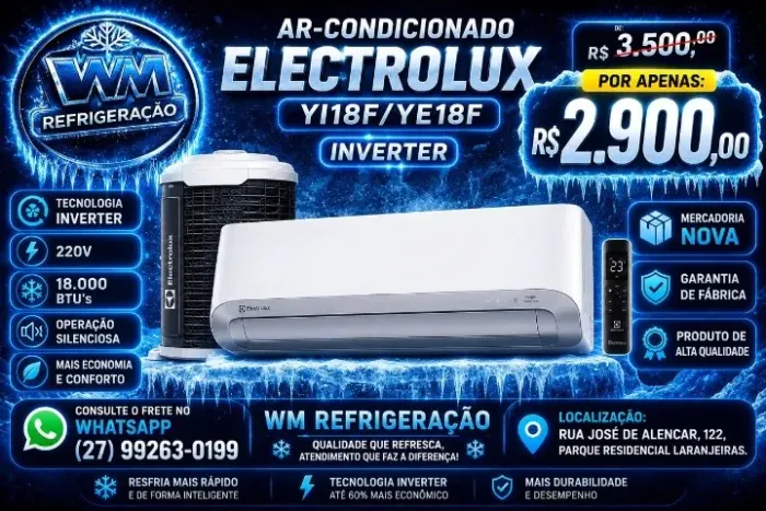Ar-Condicionado Electrolux Inverter 18.000 BTUs - Novo | 220V | Garantia de Fábrica